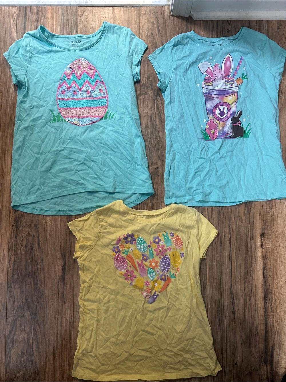 3 Place Girls' Easter Graphic short sleeve tees size 14